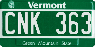 VT license plate CNK363