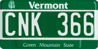 VT license plate CNK366