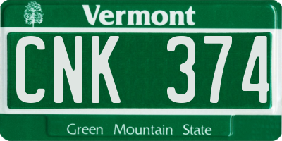 VT license plate CNK374