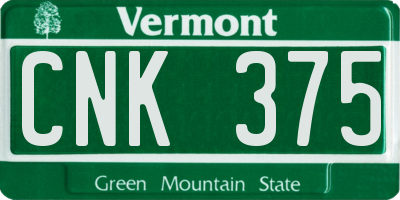 VT license plate CNK375