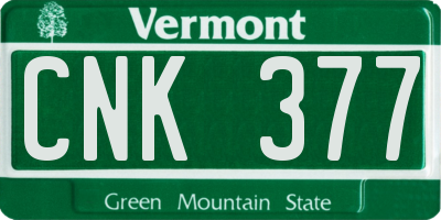 VT license plate CNK377