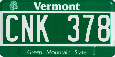 VT license plate CNK378
