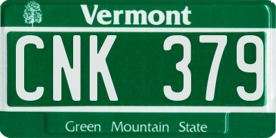 VT license plate CNK379
