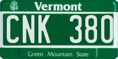 VT license plate CNK380