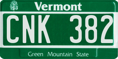 VT license plate CNK382