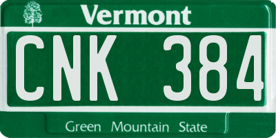 VT license plate CNK384