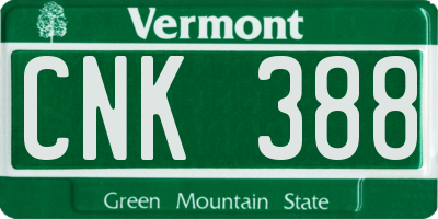 VT license plate CNK388