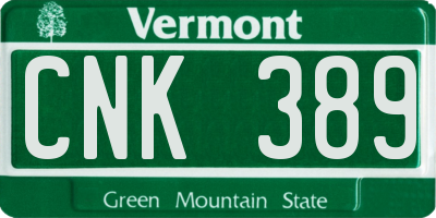 VT license plate CNK389