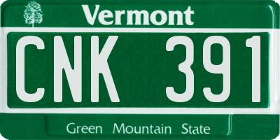 VT license plate CNK391