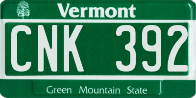 VT license plate CNK392