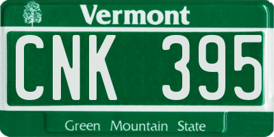 VT license plate CNK395