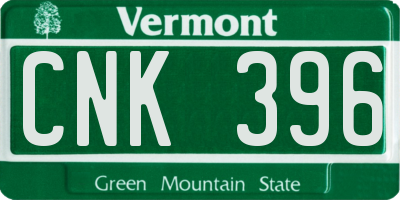 VT license plate CNK396