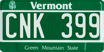 VT license plate CNK399