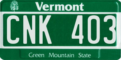 VT license plate CNK403