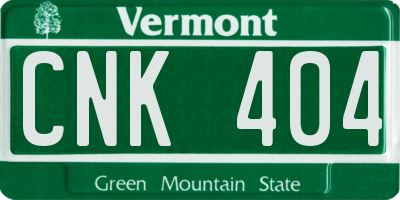 VT license plate CNK404