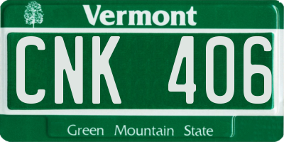 VT license plate CNK406