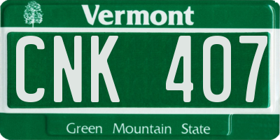 VT license plate CNK407