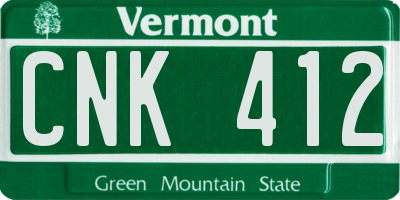 VT license plate CNK412