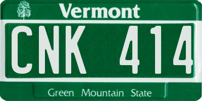 VT license plate CNK414