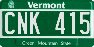 VT license plate CNK415
