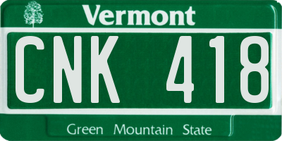VT license plate CNK418