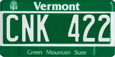 VT license plate CNK422