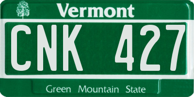 VT license plate CNK427