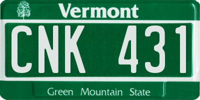 VT license plate CNK431