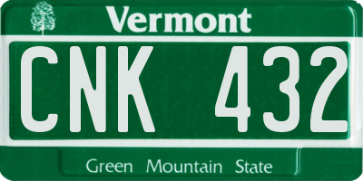 VT license plate CNK432