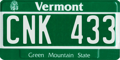 VT license plate CNK433