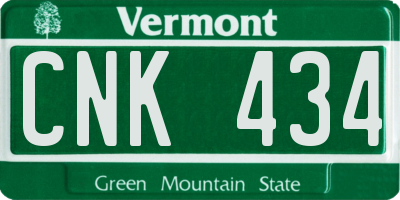 VT license plate CNK434