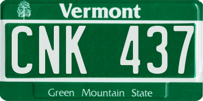 VT license plate CNK437