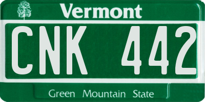 VT license plate CNK442