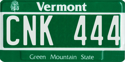VT license plate CNK444
