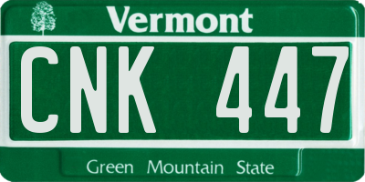 VT license plate CNK447