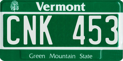 VT license plate CNK453
