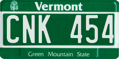VT license plate CNK454