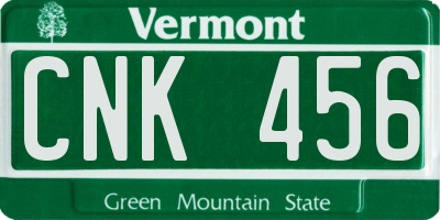 VT license plate CNK456