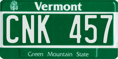 VT license plate CNK457