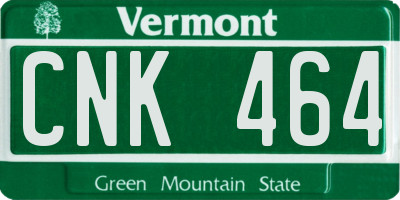 VT license plate CNK464