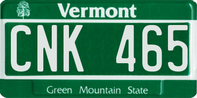 VT license plate CNK465