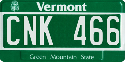 VT license plate CNK466