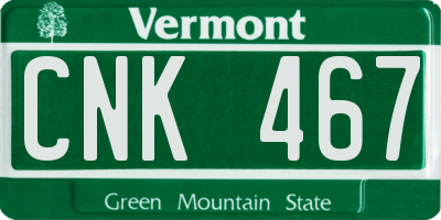 VT license plate CNK467