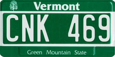 VT license plate CNK469