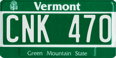 VT license plate CNK470