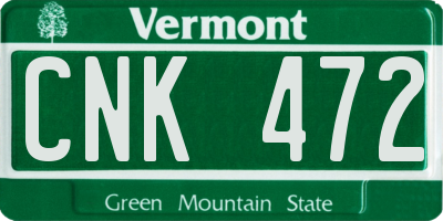 VT license plate CNK472