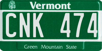 VT license plate CNK474