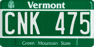 VT license plate CNK475
