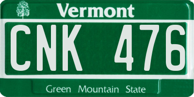 VT license plate CNK476