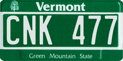 VT license plate CNK477